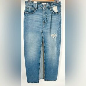 Good American women’s good ease denim indigo maxi skirt size 4/27 NWT